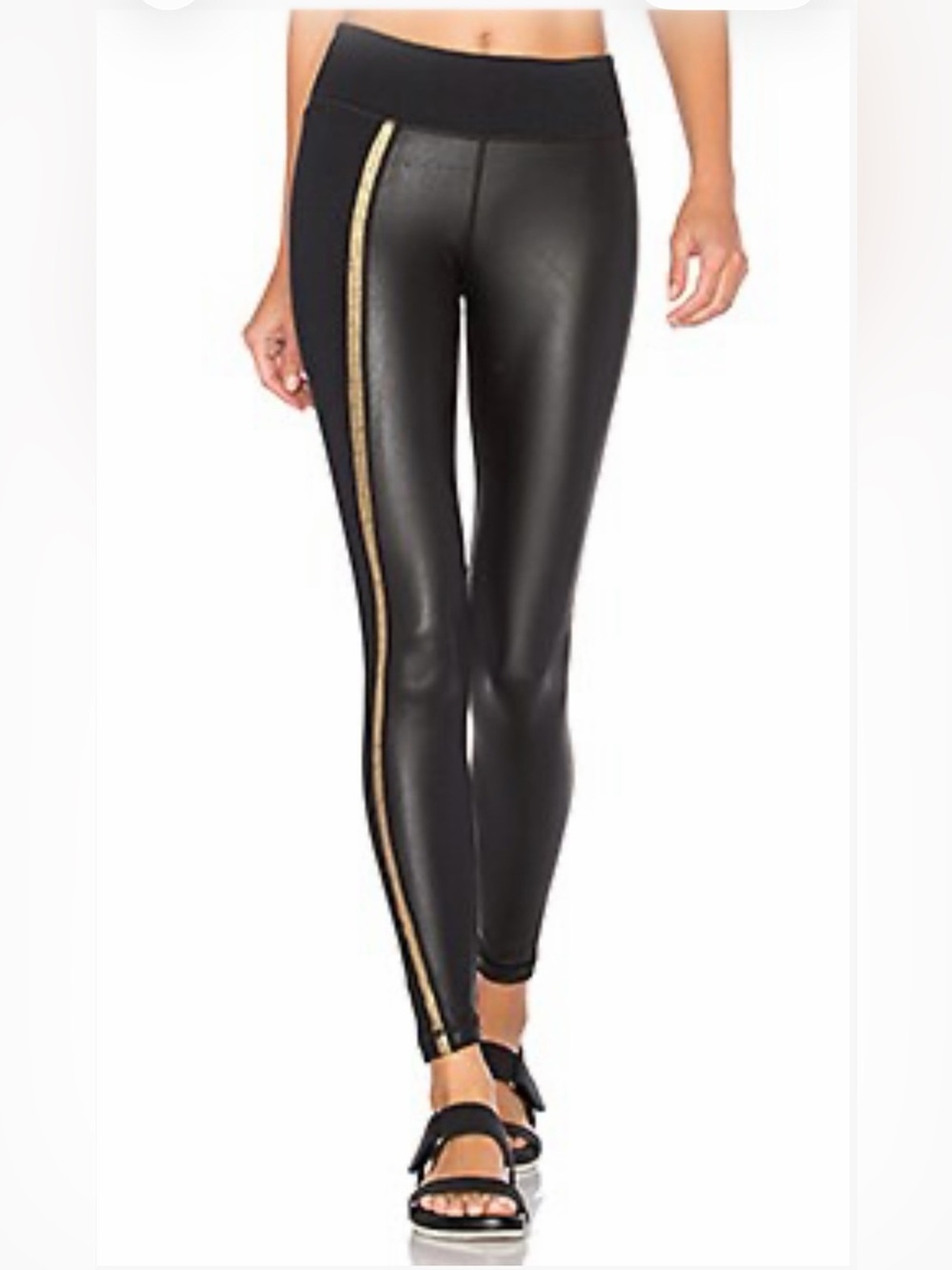 Vimmia Chance Black leggings with gold stripe
